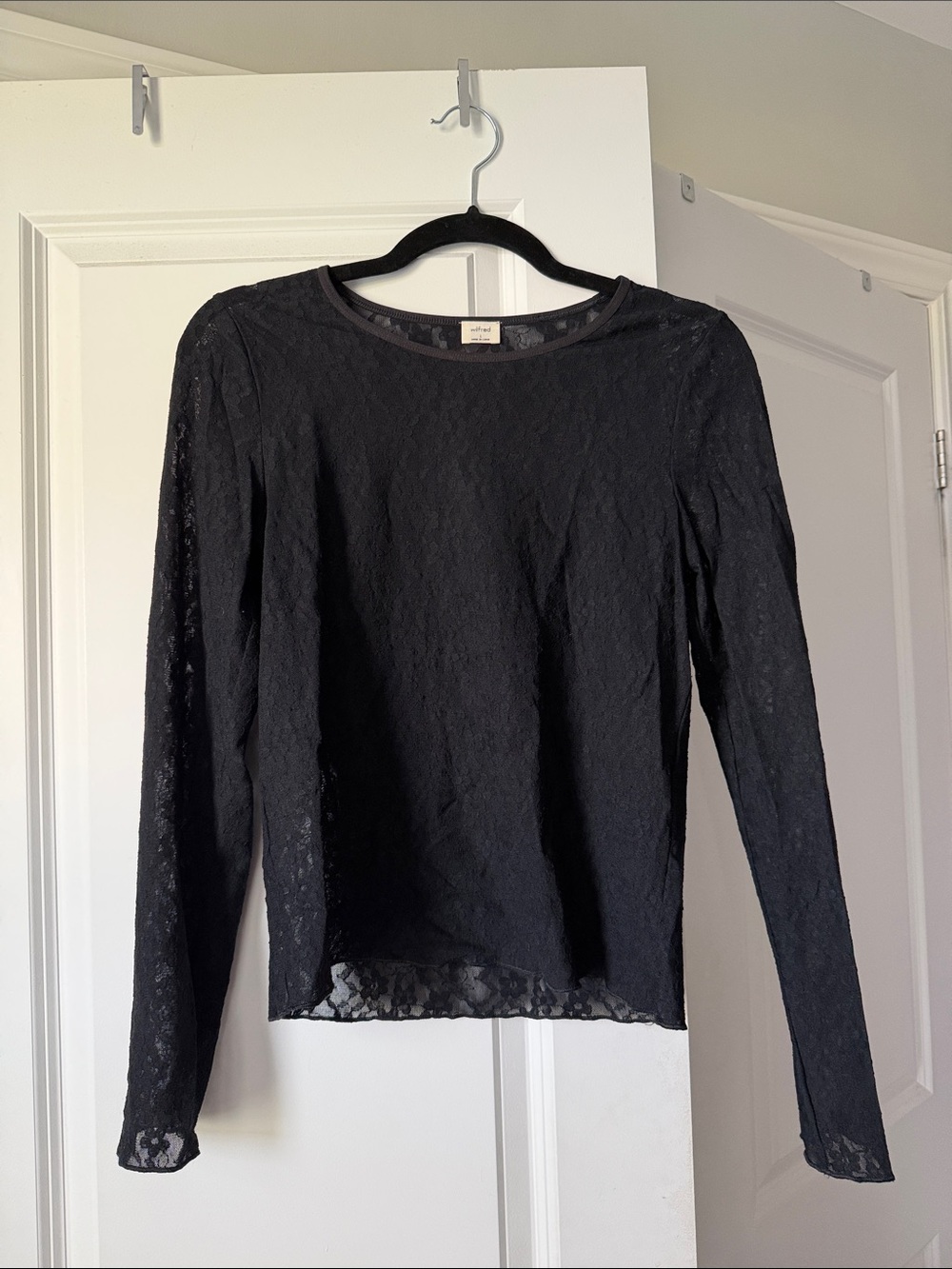 Wilfred Black Lace Long Sleeve Top